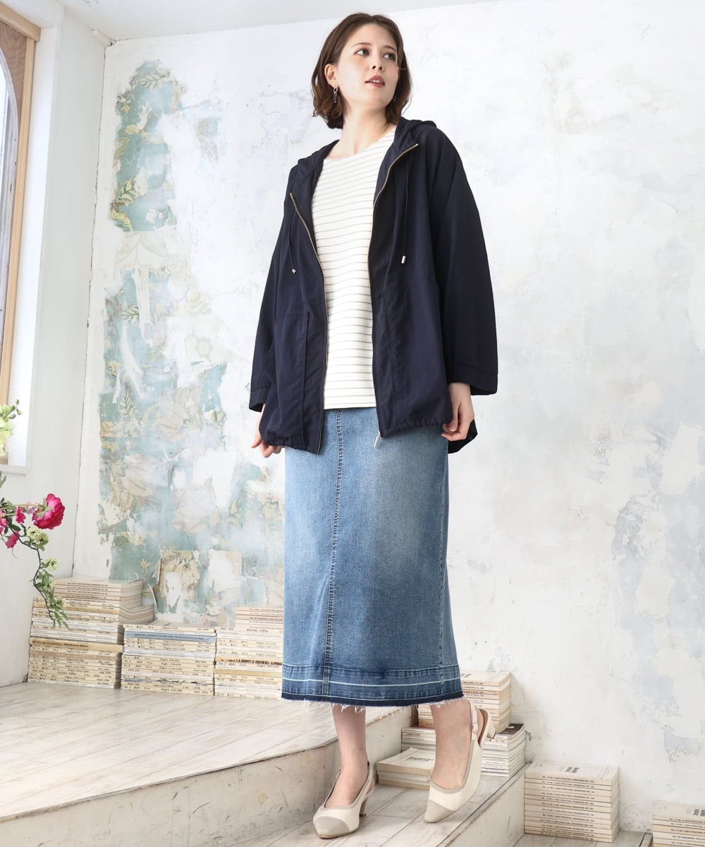 OLJDD03169 eur3(エウルキューブ) 【WEB先行販売】【大きいサイズ/撥水/花粉ガード】マウンテンパーカー ネイビー