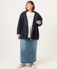 OLJDD03169 eur3(エウルキューブ) 【WEB先行販売】【大きいサイズ/撥水/花粉ガード】マウンテンパーカー ネイビー