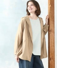 OLJDD03169 eur3(エウルキューブ) 【WEB先行販売】【大きいサイズ/撥水/花粉ガード】マウンテンパーカー ベージュ