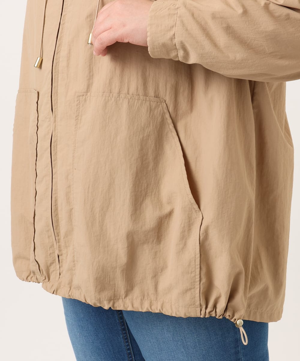 OLJDD03169 eur3(エウルキューブ) 【WEB先行販売】【大きいサイズ/撥水/花粉ガード】マウンテンパーカー ベージュ