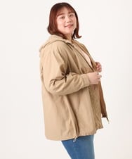 OLJDD03169 eur3(エウルキューブ) 【WEB先行販売】【大きいサイズ/撥水/花粉ガード】マウンテンパーカー ベージュ