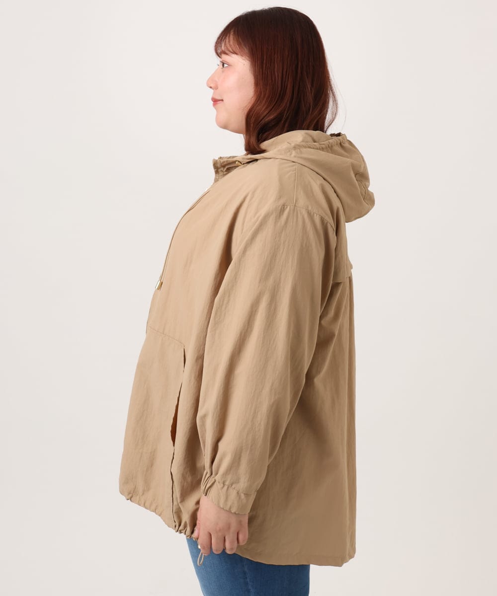 OLJDD03169 eur3(エウルキューブ) 【WEB先行販売】【大きいサイズ/撥水/花粉ガード】マウンテンパーカー ベージュ