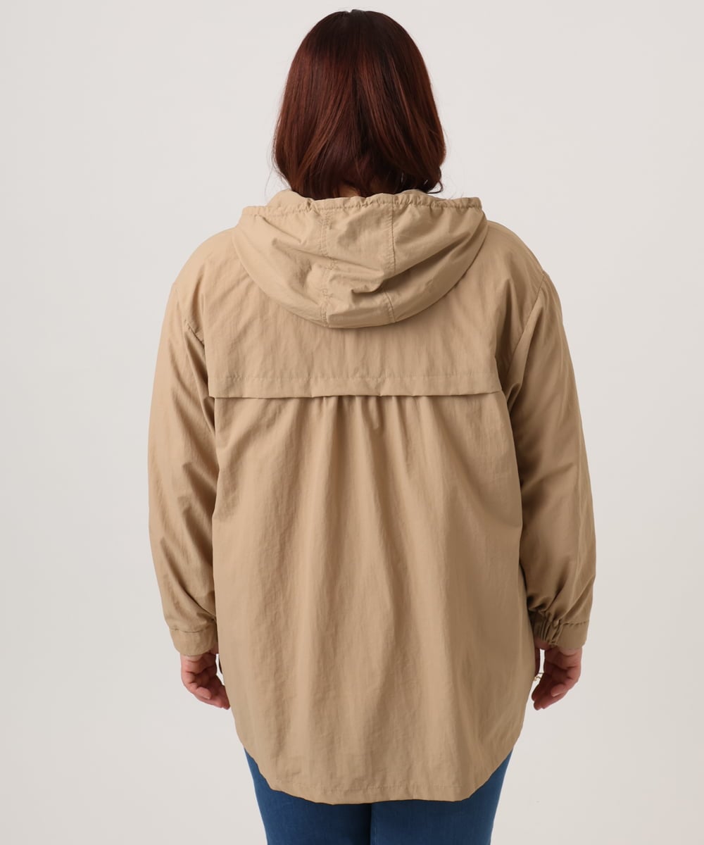 OLJDD03169 eur3(エウルキューブ) 【WEB先行販売】【大きいサイズ/撥水/花粉ガード】マウンテンパーカー ベージュ