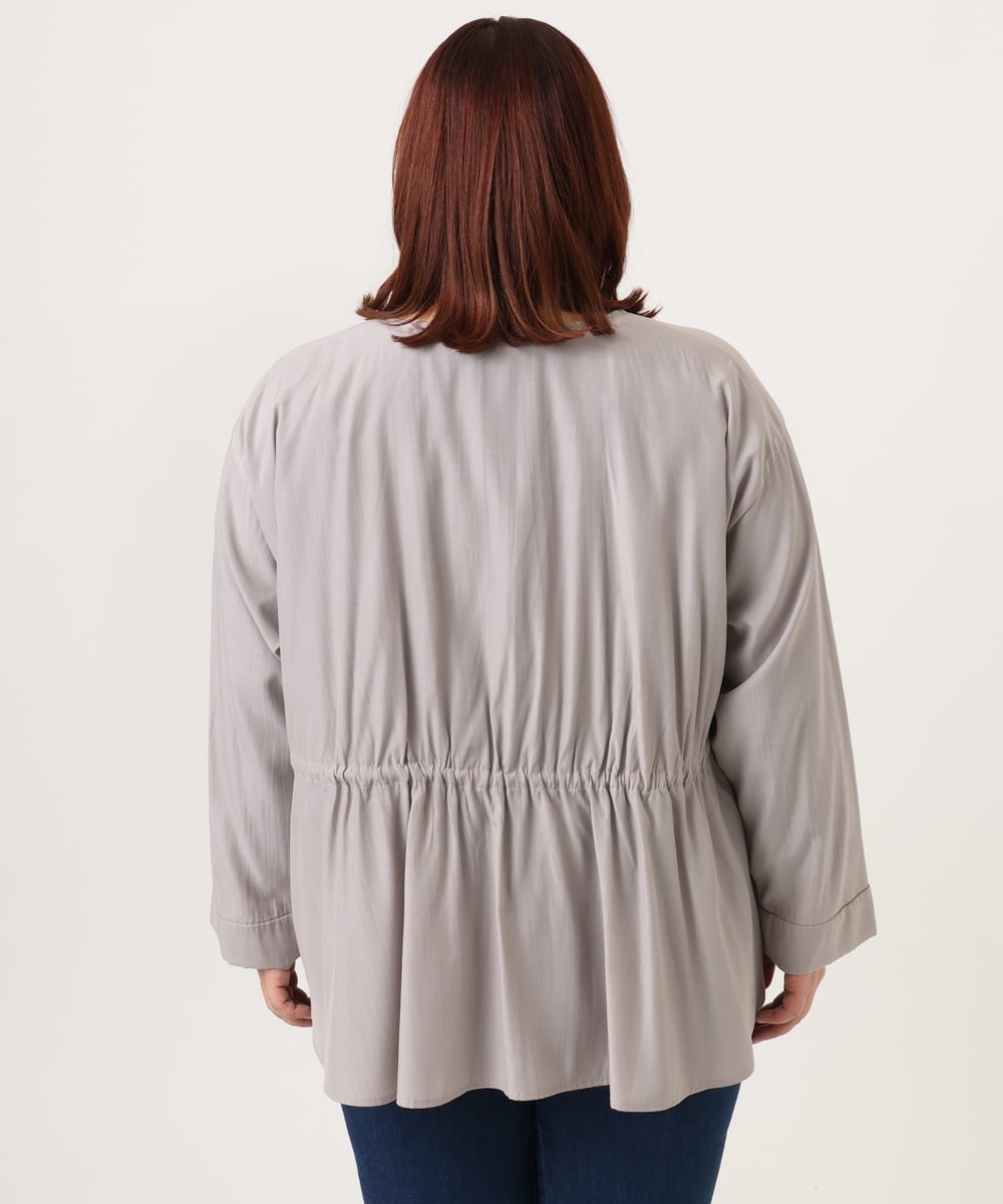 OLJDD06179 eur3(エウルキューブ) 【WEB先行販売】【大きいサイズ】シア―ギャザーブルゾン グレージュ(89)