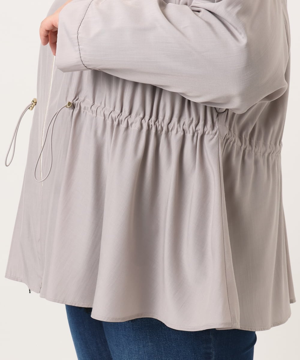 OLJDD06179 eur3(エウルキューブ) 【WEB先行販売】【大きいサイズ】シア―ギャザーブルゾン グレージュ(89)