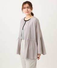 OLJDD06179 eur3(エウルキューブ) 【大きいサイズ】シア―ギャザーブルゾン グレージュ(89)