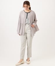 OLJDD06179 eur3(エウルキューブ) 【大きいサイズ】シア―ギャザーブルゾン グレージュ(89)