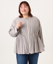 OLJDD06179 eur3(エウルキューブ) 【WEB先行販売】【大きいサイズ】シア―ギャザーブルゾン グレージュ(89)