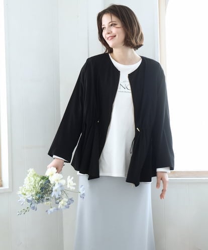 OLJDD06179 eur3 【WEB先行販売】【大きいサイズ】シア―ギャザーブルゾン