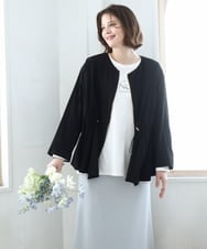 OLJDD06179 eur3(エウルキューブ) 【WEB先行販売】【大きいサイズ】シア―ギャザーブルゾン ブラック(94)