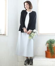 OLJDD06179 eur3(エウルキューブ) 【WEB先行販売】【大きいサイズ】シア―ギャザーブルゾン ブラック(94)