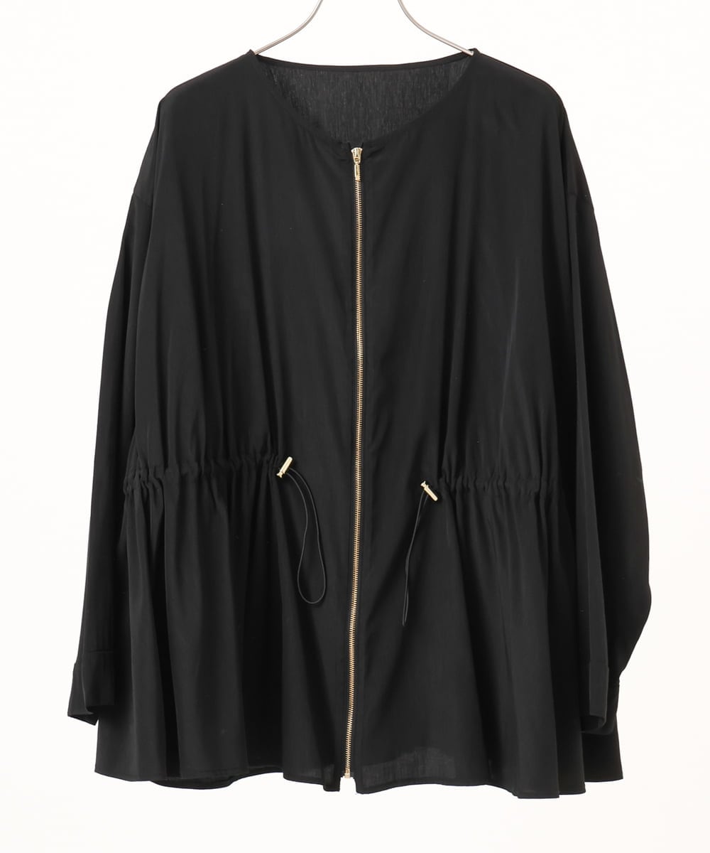 OLJDD06179 eur3(エウルキューブ) 【WEB先行販売】【大きいサイズ】シア―ギャザーブルゾン ブラック(94)