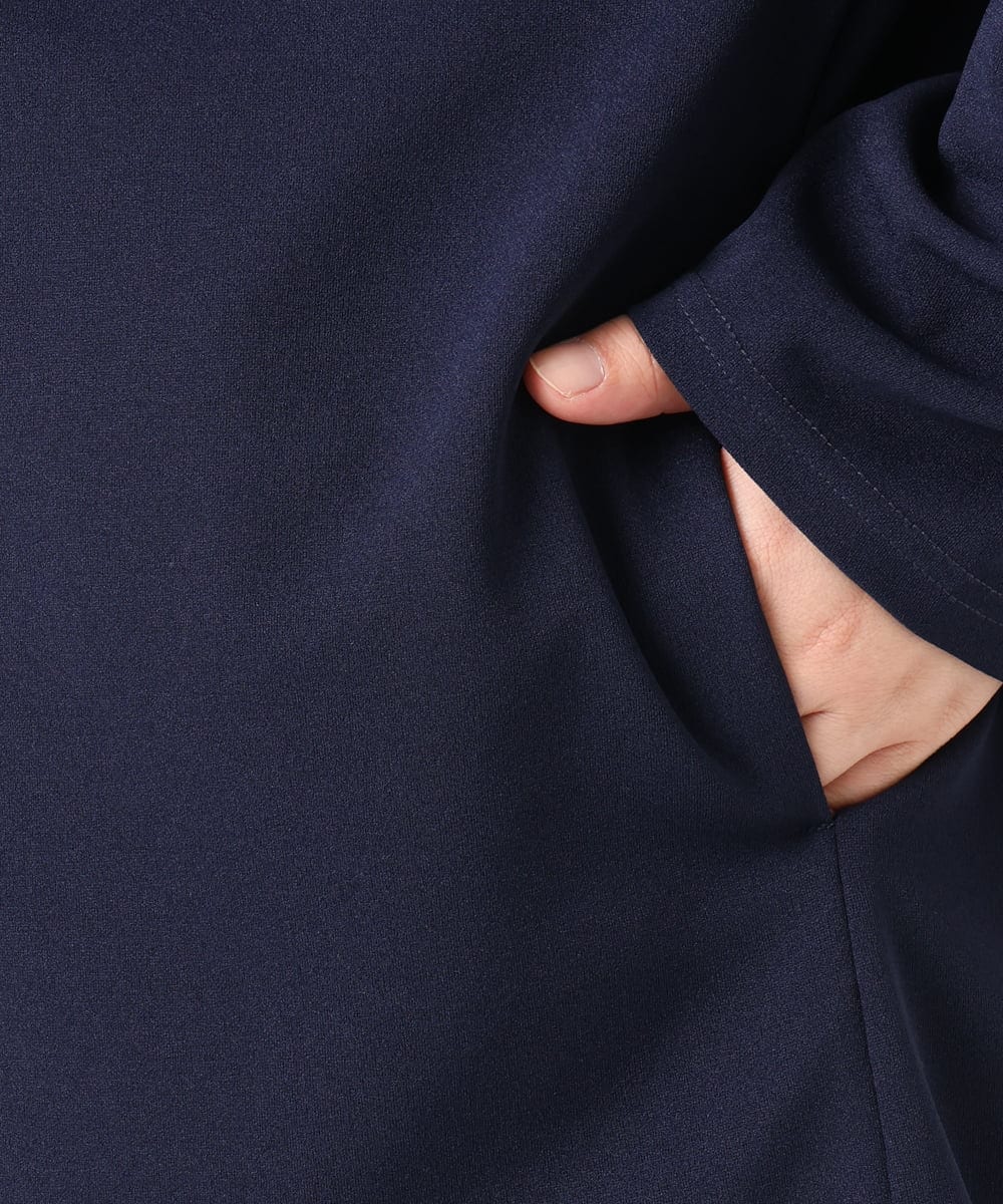 OLJDD07129 eur3(エウルキューブ) 【大きいサイズ/2wayボタン/セットアップ対応】カットジョーゼットVネックジャケット ネイビー(57)