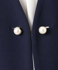 OLJDD07129 eur3(エウルキューブ) 【大きいサイズ/2wayボタン/セットアップ対応】カットジョーゼットVネックジャケット ネイビー(57)