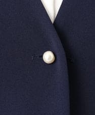 OLJDD07129 eur3(エウルキューブ) 【大きいサイズ/2wayボタン/セットアップ対応】カットジョーゼットVネックジャケット ネイビー(57)