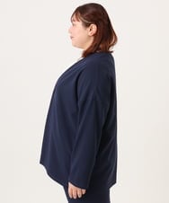 OLJDD07129 eur3(エウルキューブ) 【大きいサイズ/2wayボタン/セットアップ対応】カットジョーゼットVネックジャケット ネイビー(57)