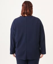 OLJDD07129 eur3(エウルキューブ) 【大きいサイズ/2wayボタン/セットアップ対応】カットジョーゼットVネックジャケット ネイビー(57)
