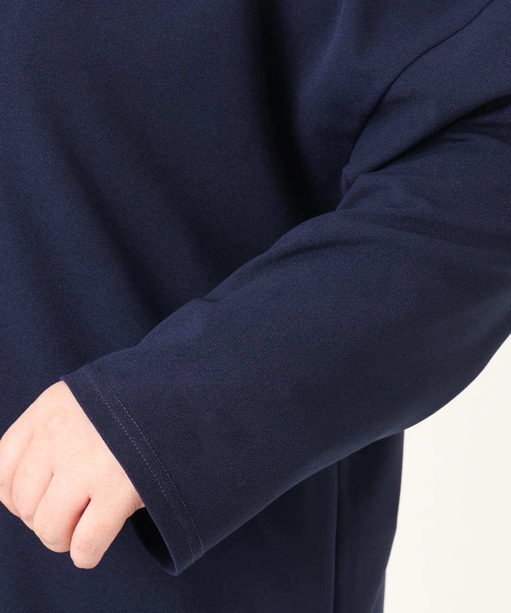 OLJDD07129 eur3(エウルキューブ) 【大きいサイズ/2wayボタン/セットアップ対応】カットジョーゼットVネックジャケット ネイビー(57)