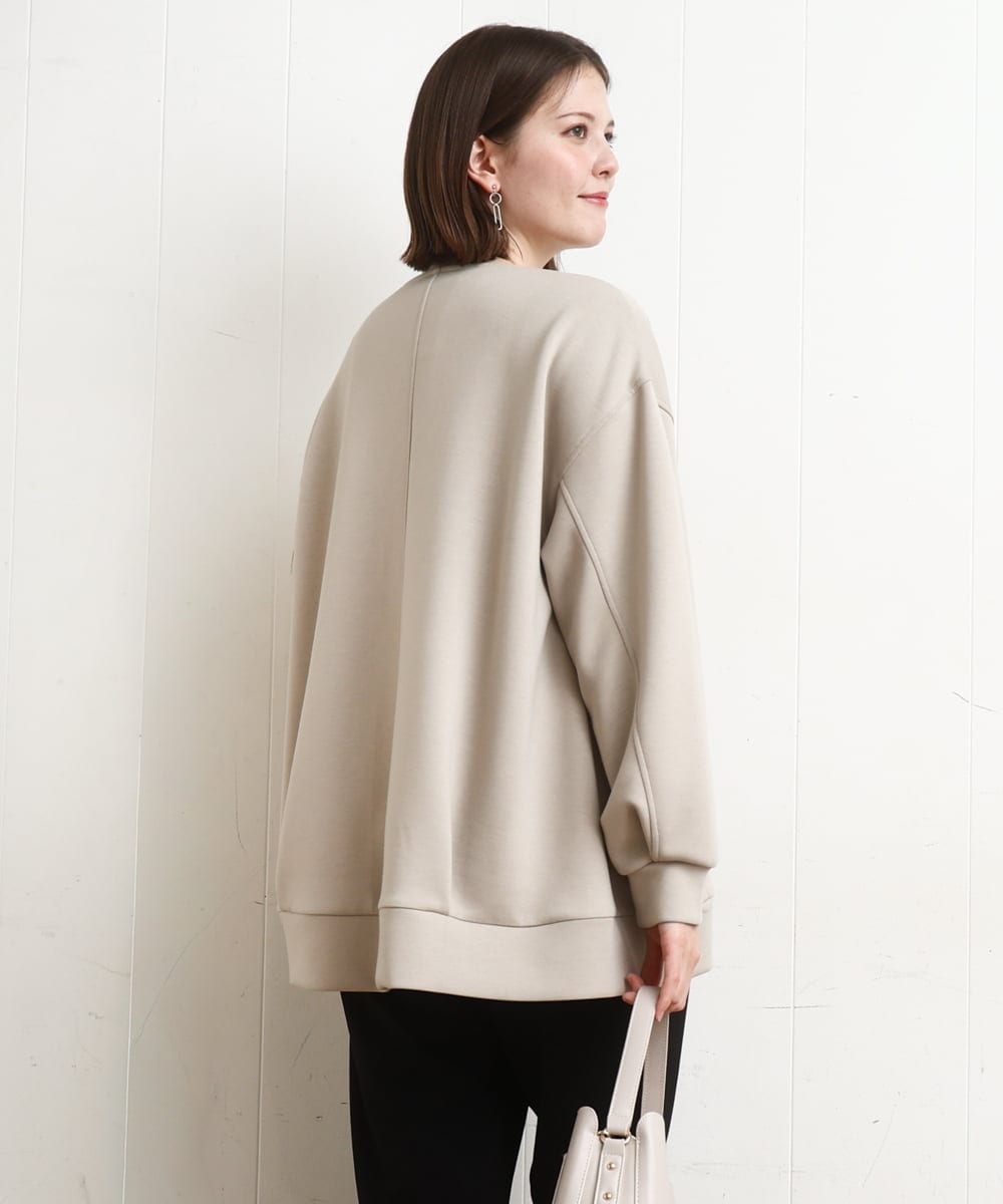 OLJDD09099 eur3(エウルキューブ) 【WEB先行販売】【大きいサイズ】ジップアップブルゾン グレージュ