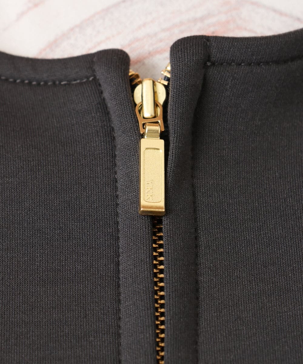 OLJDD09099 eur3(エウルキューブ) 【WEB先行販売】【大きいサイズ】ジップアップブルゾン ダークグレー