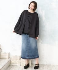 OLJDD09099 eur3(エウルキューブ) 【WEB先行販売】【大きいサイズ】ジップアップブルゾン ダークグレー