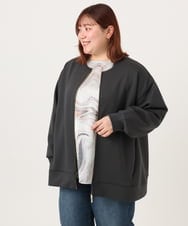 OLJDD09099 eur3(エウルキューブ) 【WEB先行販売】【大きいサイズ】ジップアップブルゾン ダークグレー