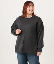 OLJDD09099 eur3(エウルキューブ) 【WEB先行販売】【大きいサイズ】ジップアップブルゾン ダークグレー