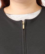 OLJDD09099 eur3(エウルキューブ) 【WEB先行販売】【大きいサイズ】ジップアップブルゾン ダークグレー