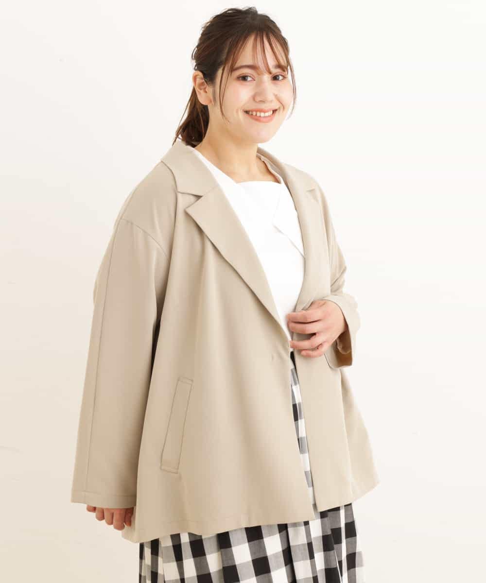 OLJDP02140 eur3(エウルキューブ) 【大きいサイズ】ショートトレンチコート ベージュ(82)