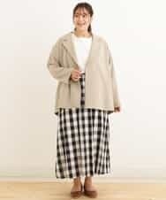 OLJDP02140 eur3(エウルキューブ) 【大きいサイズ】ショートトレンチコート ベージュ(82)
