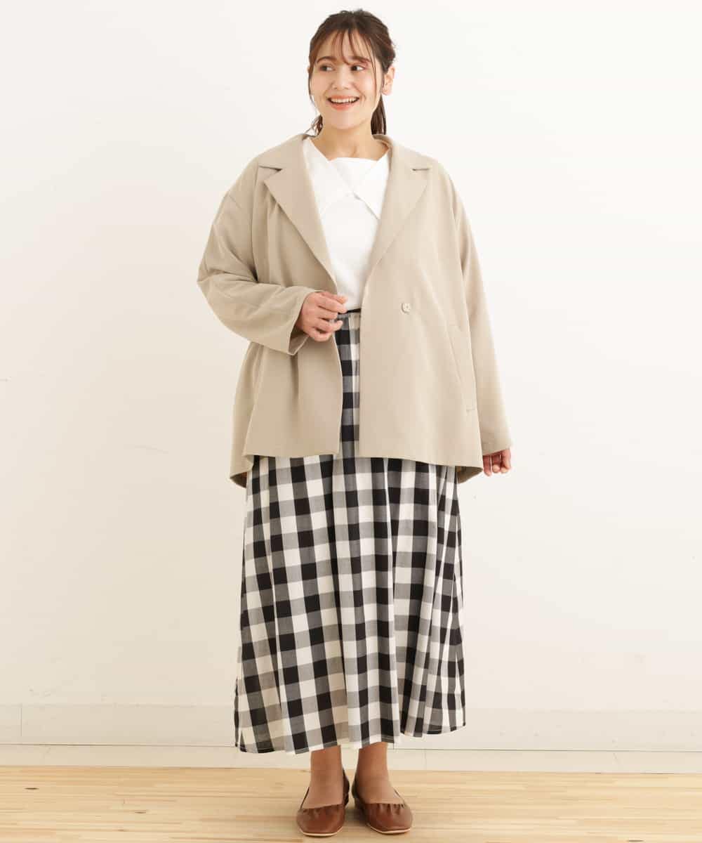 OLJDP02140 eur3(エウルキューブ) 【大きいサイズ】ショートトレンチコート ベージュ(82)