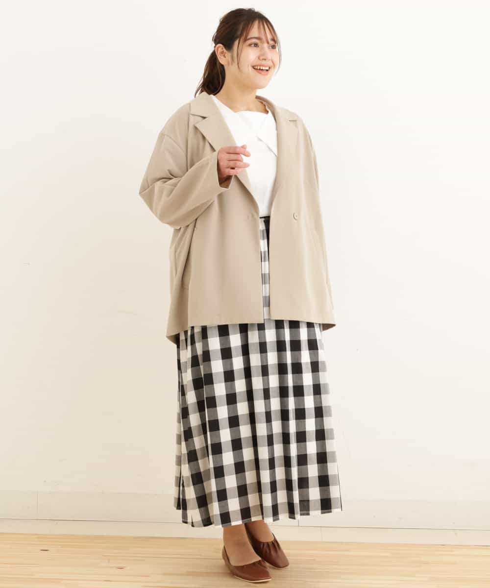OLJDP02140 eur3(エウルキューブ) 【大きいサイズ】ショートトレンチコート ベージュ(82)