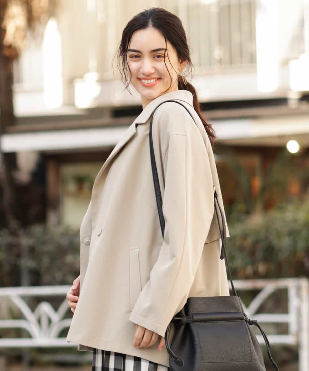 OLJDP02140 eur3(エウルキューブ) 【大きいサイズ】ショートトレンチコート ベージュ(82)