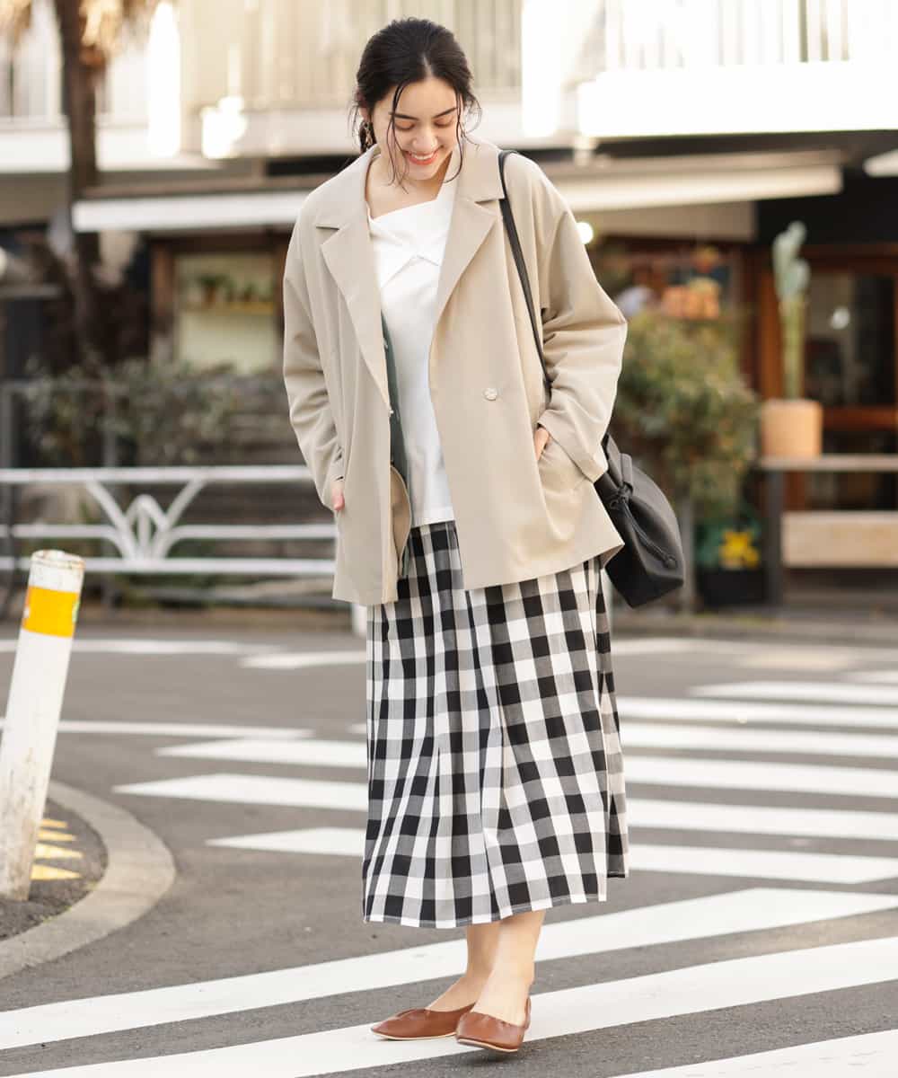 OLJDP02140 eur3(エウルキューブ) 【大きいサイズ】ショートトレンチコート ベージュ(82)