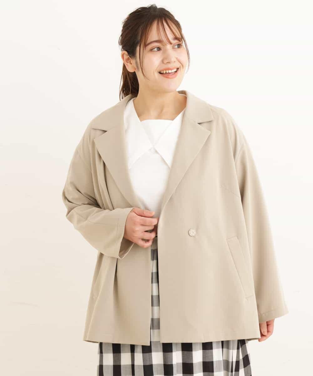 OLJDP02140 eur3(エウルキューブ) 【大きいサイズ】ショートトレンチコート ベージュ(82)