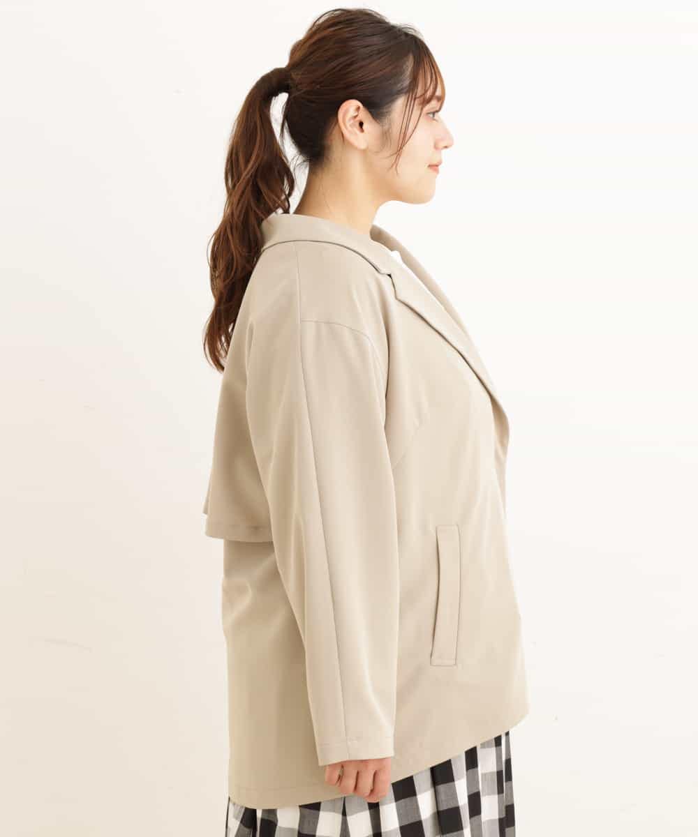 OLJDP02140 eur3(エウルキューブ) 【大きいサイズ】ショートトレンチコート ベージュ(82)