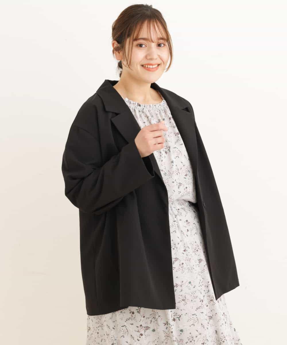 OLJDP02140 eur3(エウルキューブ) 【大きいサイズ】ショートトレンチコート ブラック(94)
