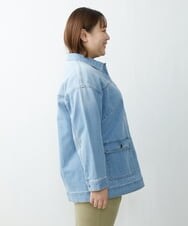 OLJDS02160 eur3(エウルキューブ) 【大きいサイズ】デニムジャケット ブルー(55)