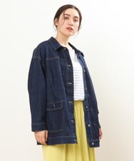 OLJDS02160 eur3(エウルキューブ) 【大きいサイズ】デニムジャケット ネイビー(57)