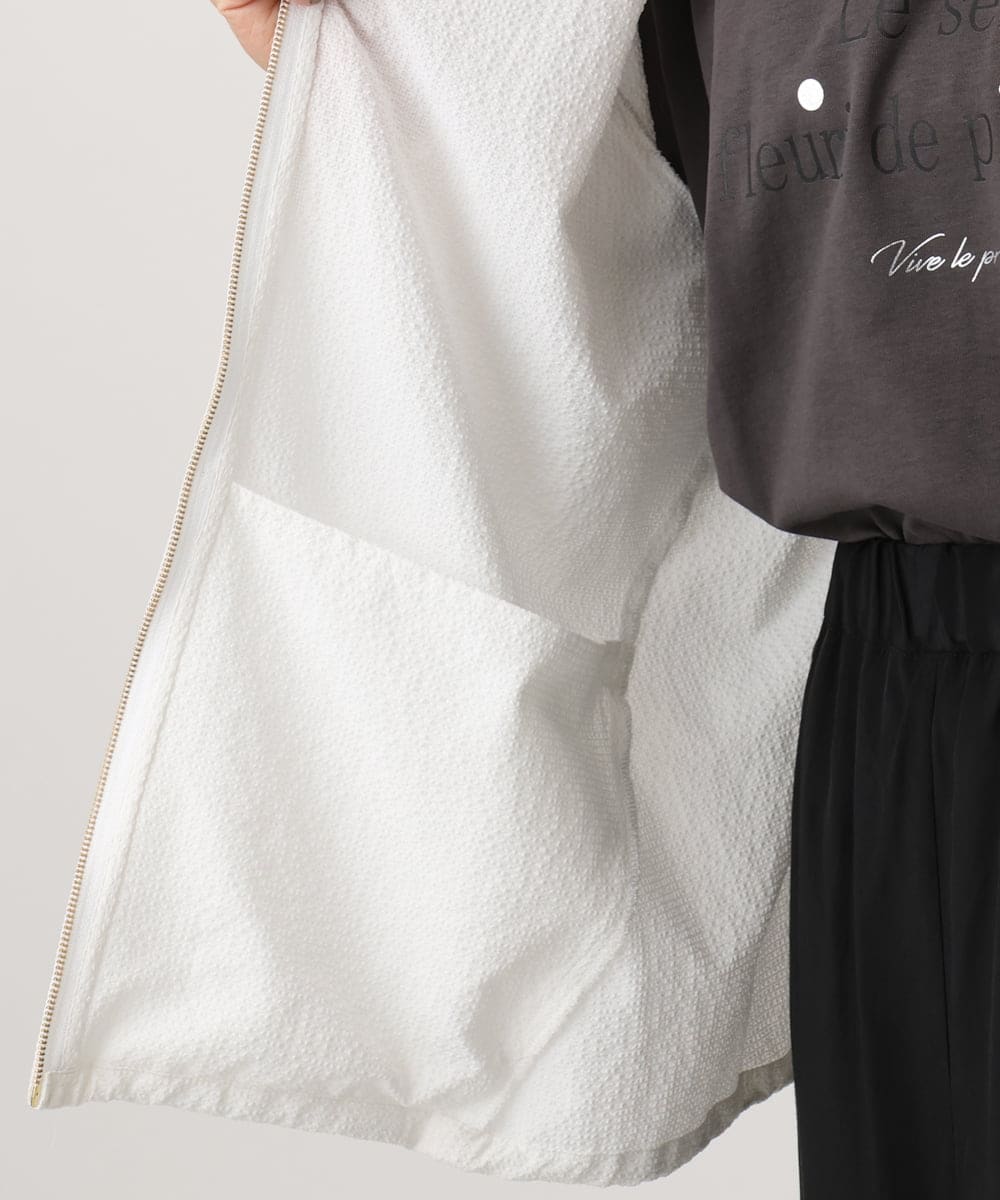 OLJED08169 eur3(エウルキューブ) 【大きいサイズ】ポコポコブルゾン ホワイト