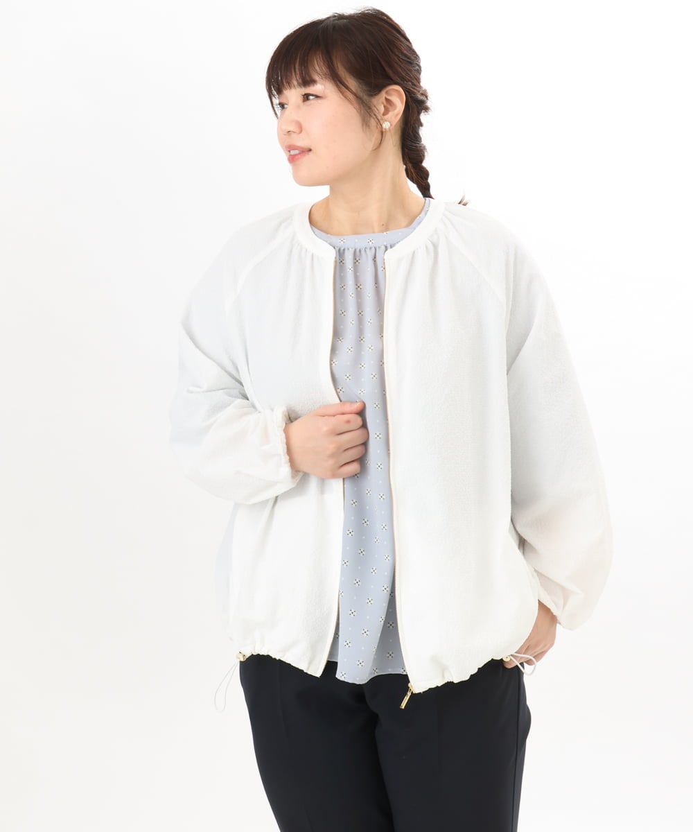 OLJED08169 eur3(エウルキューブ) 【大きいサイズ】ポコポコブルゾン ホワイト