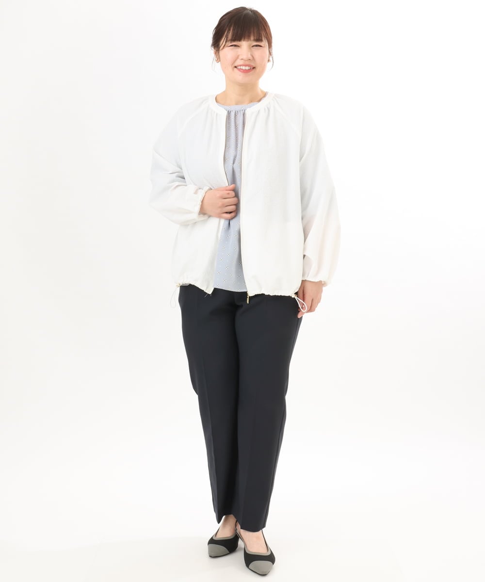 OLJED08169 eur3(エウルキューブ) 【大きいサイズ】ポコポコブルゾン ホワイト