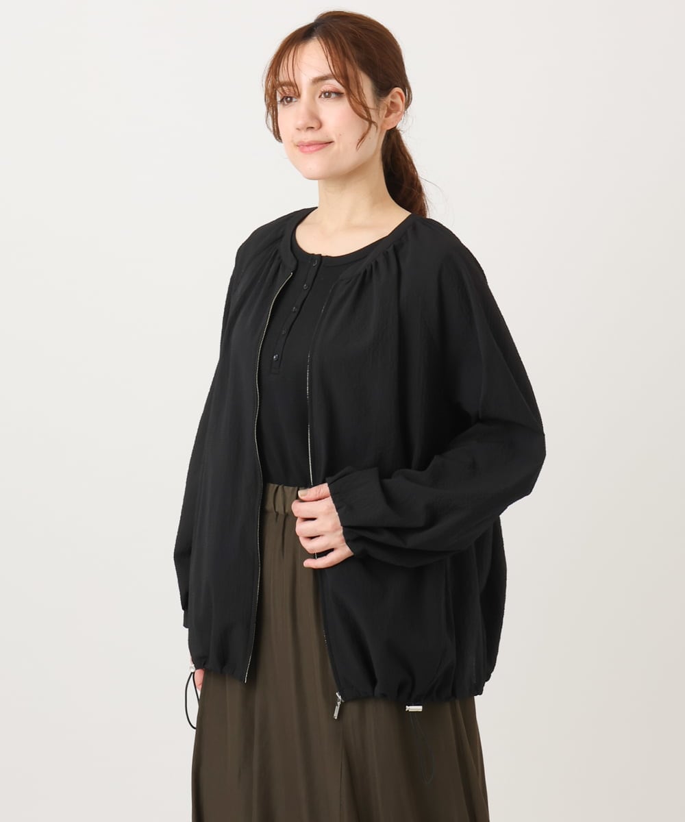 OLJED08169 eur3(エウルキューブ) 【大きいサイズ】ポコポコブルゾン ブラック