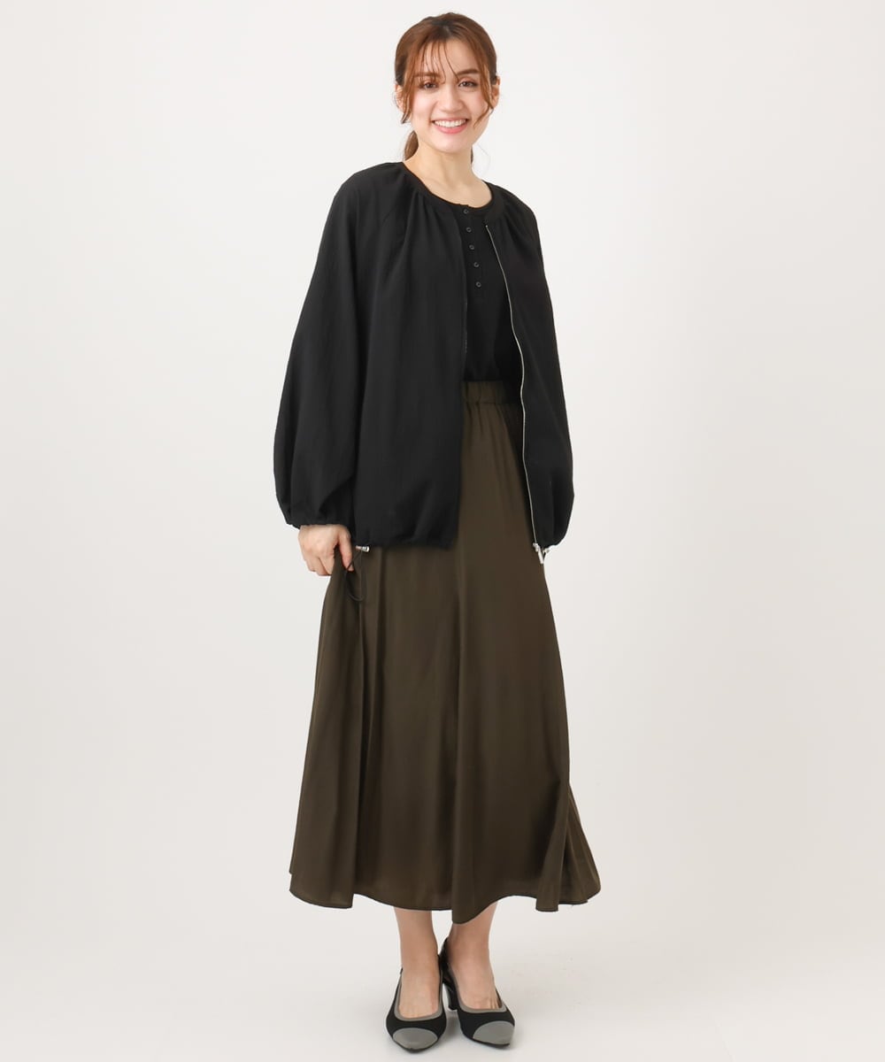 OLJED08169 eur3(エウルキューブ) 【大きいサイズ】ポコポコブルゾン ブラック