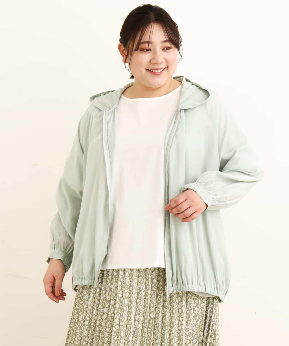 OLJEP03130 eur3(エウルキューブ) 【大きいサイズ】シルキータッチブルゾン ライトグリーン(30)