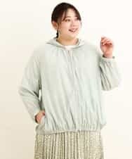 OLJEP03130 eur3(エウルキューブ) 【大きいサイズ】シルキータッチブルゾン ライトグリーン(30)