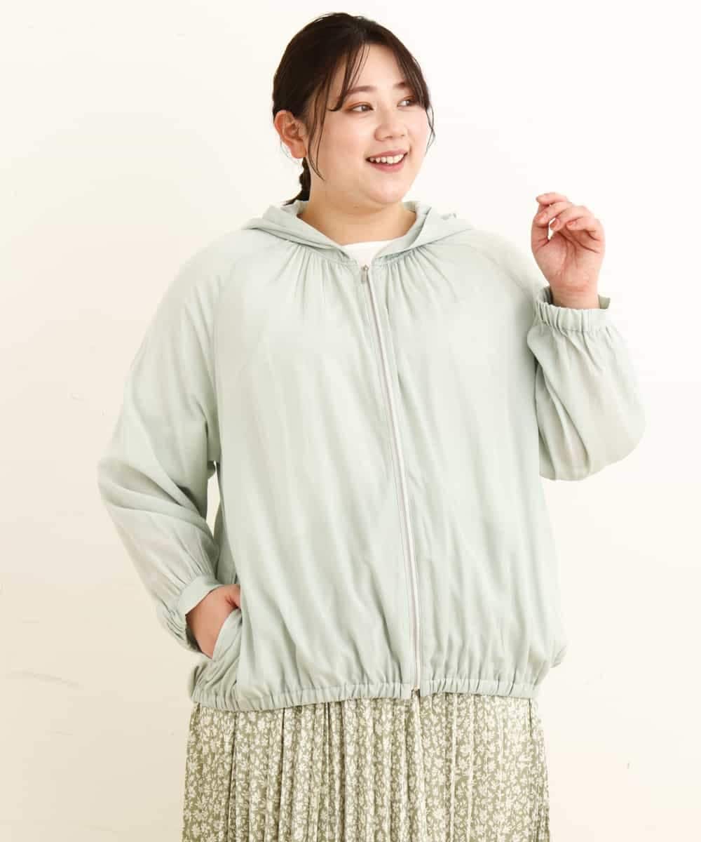 OLJEP03130 eur3(エウルキューブ) 【大きいサイズ】シルキータッチブルゾン ライトグリーン(30)