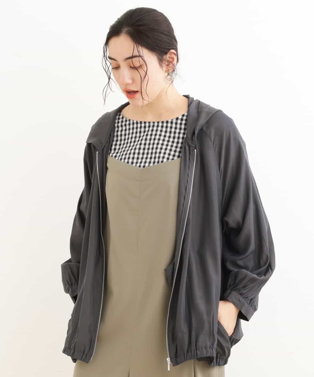 OLJEP03130 eur3(エウルキューブ) 【大きいサイズ】シルキータッチブルゾン ダークグレー(93)