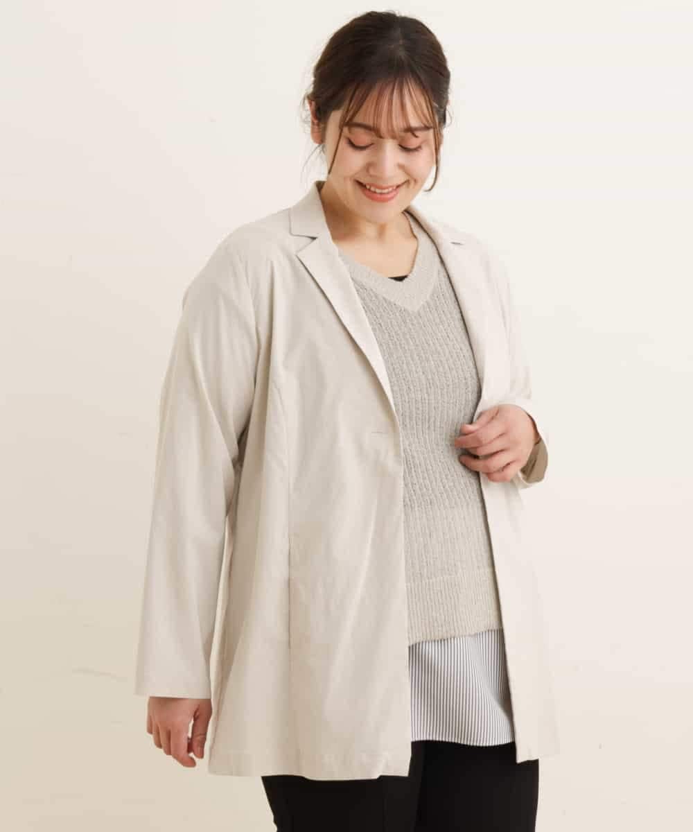 大きいサイズ 麻調テーラードジャケット テーラードジャケット Eur3 エウルキューブ イトキンオンラインストア