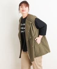 OLJES04190 eur3(エウルキューブ) 【大きいサイズ/2way】デタッチャブルジャケット カーキ(36)